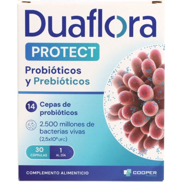 Duaflora Protect+ Probióticos y Prebióticos 30 Cápsulas
